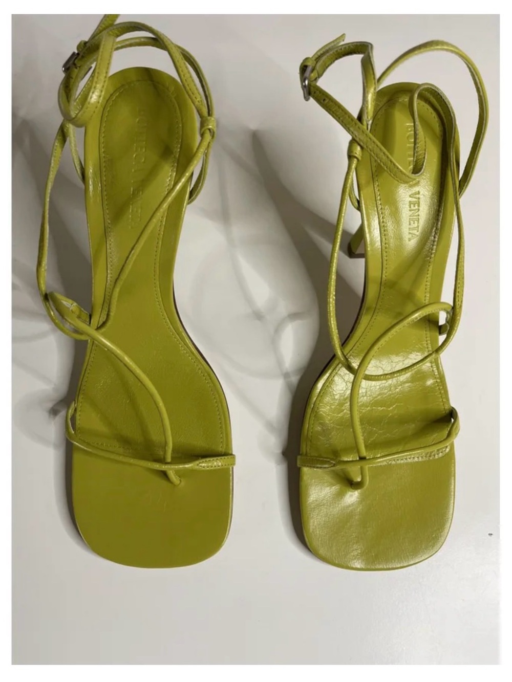 Bottega Veneta Strappy Lime Green Women’s Heeled Sandals